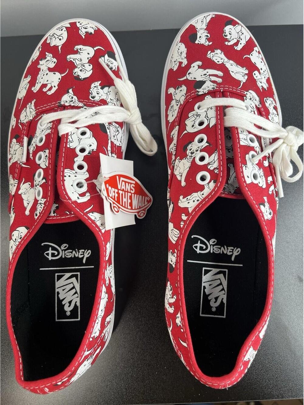 DISNEY VANS AUTHENTIC 101 DALMATIONS Red White Sneakers Mens 12 Womens 13.5 NWT